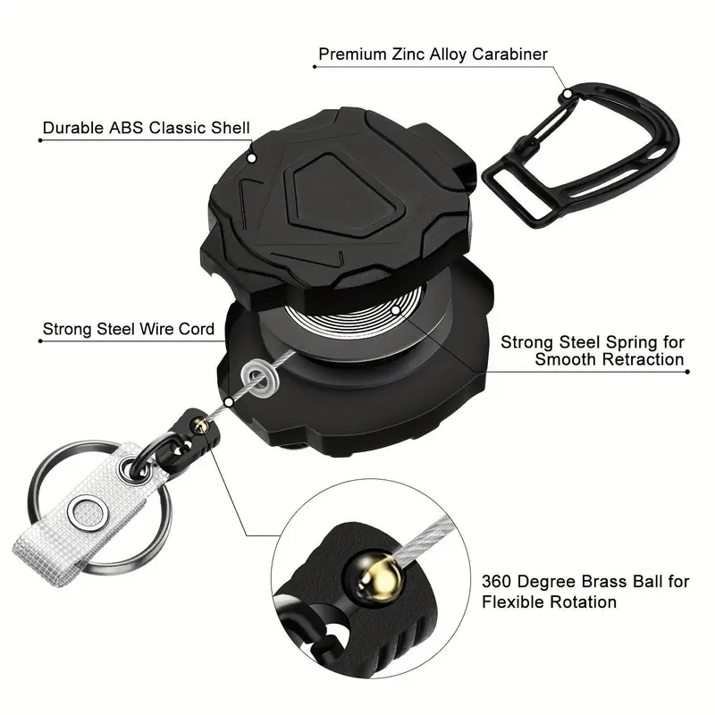 Retractable Badge Reel, 1 Count Keychain ID Badge Reel, Portable ID Card Holder for Students & Workers, Office Stationery & Supplies 4
