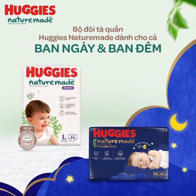 (BỘ 2 GÓI) Bỉm tã dán/quần HUGGIES PLATINUM NATURE MADE bông hữu cơ đủ size 2 BỊCH Cho Bé