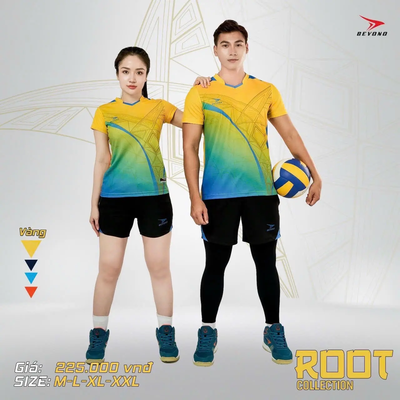 Bộ Quần Áo Bóng Chuyền Beyono ROOOT Mẫu Mới 2024 Thoáng khí Thoáng khí