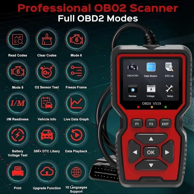 OBD2 Scanner Diagnostic Tool, Car Accessories, Car Stuff, OBD2 Code Reader Scan Tool, Truck Accessories, Check Engine Status Analyzer, Car Status Retrieval Detector, Car Inspection Tools, Car Accessories, Car Repair Tools 4