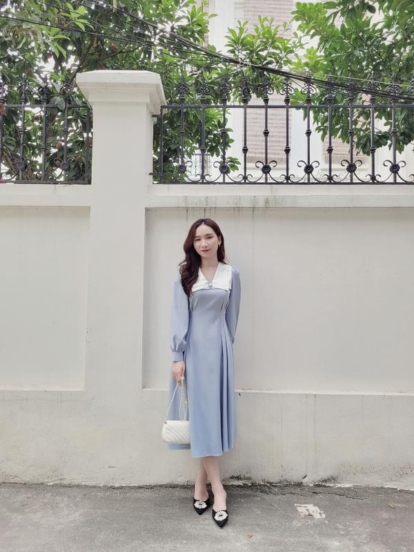  váy thiết kế phối cổ trắng V47 