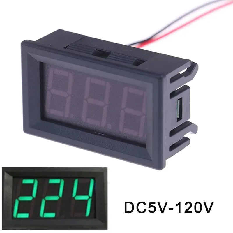 Vôn kế kỹ thuật số DC5V-120V, đồng hồ đo điện áp bảng điều khiển, màu đỏ /Xanh Biển/Xanh Lá cho ô tô và xe máy điện 6