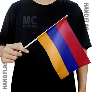 Bendera Tangan Mini Negara Armenia Kecil 14x20 cm - Aksesori Pawai & Festival - Kualitas MC Printing