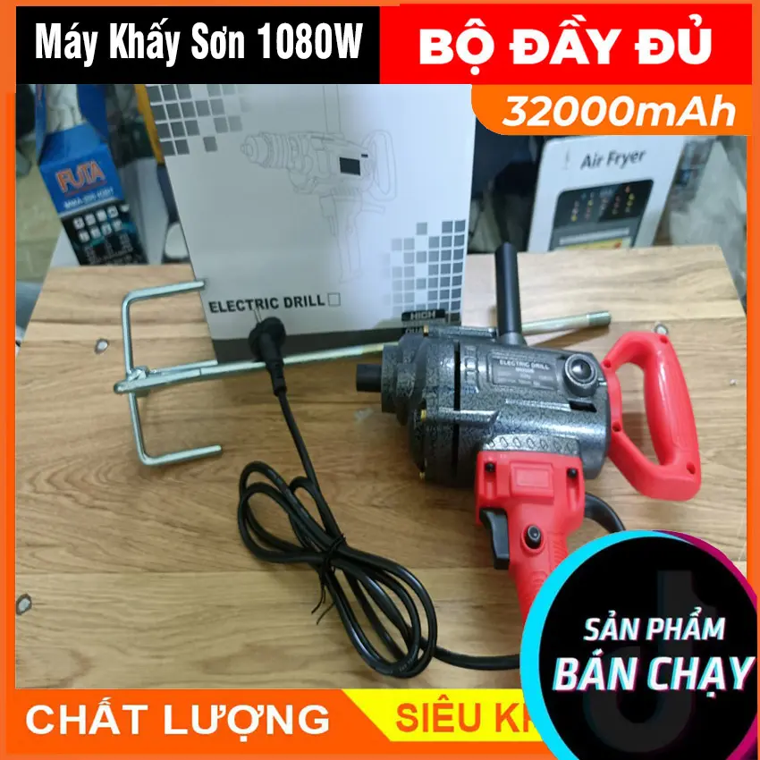 Máy Khuấy Sơn Đánh Bột Chính Hãng Electric drill M6200B,QUẬY SƠN ELECTRIC DRILL NỘI ĐỊA NHẬT 1080W