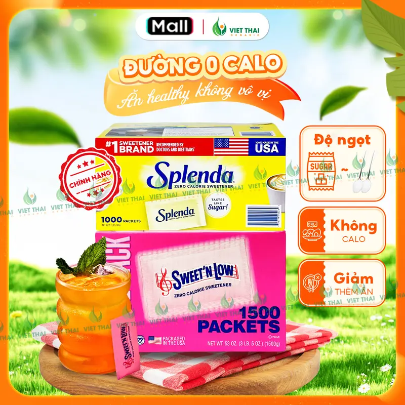 [SIÊU HOT] Đường 0 Calo Sweet’N Low, Set 50-100-200 Gói Tiện Lợi Dành Cho Team Healthy Eatclean Nhập Chính Hãng Mỹ (Việt Thái Organic) 0