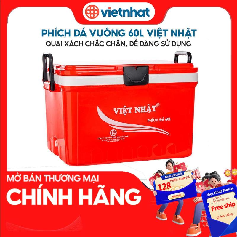 Thùng đựng đá, phích đá vuông 60L giữ nhiệt có bánh xe tiện lợi  P3960 Nhựa Việt Nhật Premium Bag Nhung Túi thùng  đá thùng  xốp thùng  đựng thùng  đựng