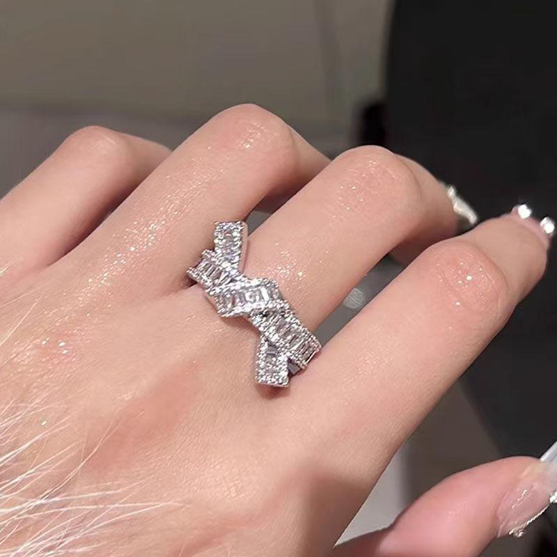 Product Introduction of Twist Knot Ring Silver Simple Ins Niche Design Opening Adjustable Temperament Wild Index Finger Ring 0