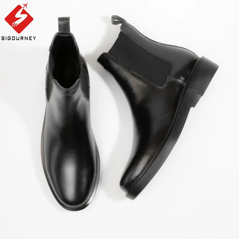 Chelsea Boots nam mũi tròn, đế cao 5cm SIGOURNEY BOOTS-04 - Bảo hành 18 tháng GiàY 3