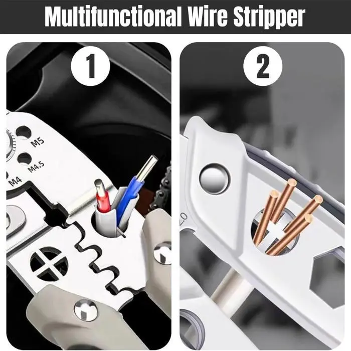 Tang Dekrustasi Kupas Potong Lilit Belah Crimping Skun Buka Baut Kabel Listrik 27 In 1 Multifungsi Wire Stripper 7