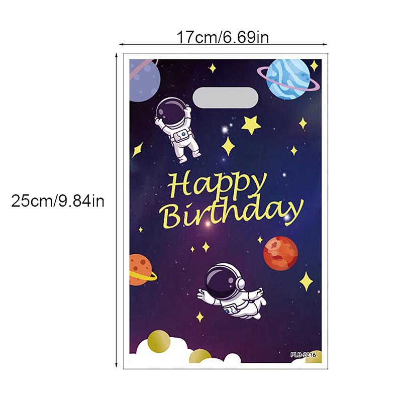 Product Introduction of Beg hadiah angkasawan angkasa kanak-kanak, beg tangan plastik kapal angkasa, bekalan parti selamat hari jadi, beg rampasan nikmat kanak-kanak, 10 keping 0
