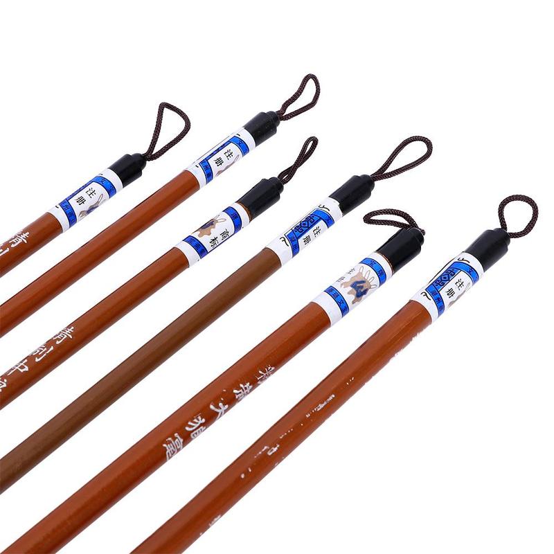 Bộ Cọ Viết Thư Pháp, 6 Cái, Cọ Viết Bằng Lông Sói Thư Pháp Trung Quốc Truyền Thống Bằng Tre, Thích Hợp Để Thực Hành Thư Pháp 4