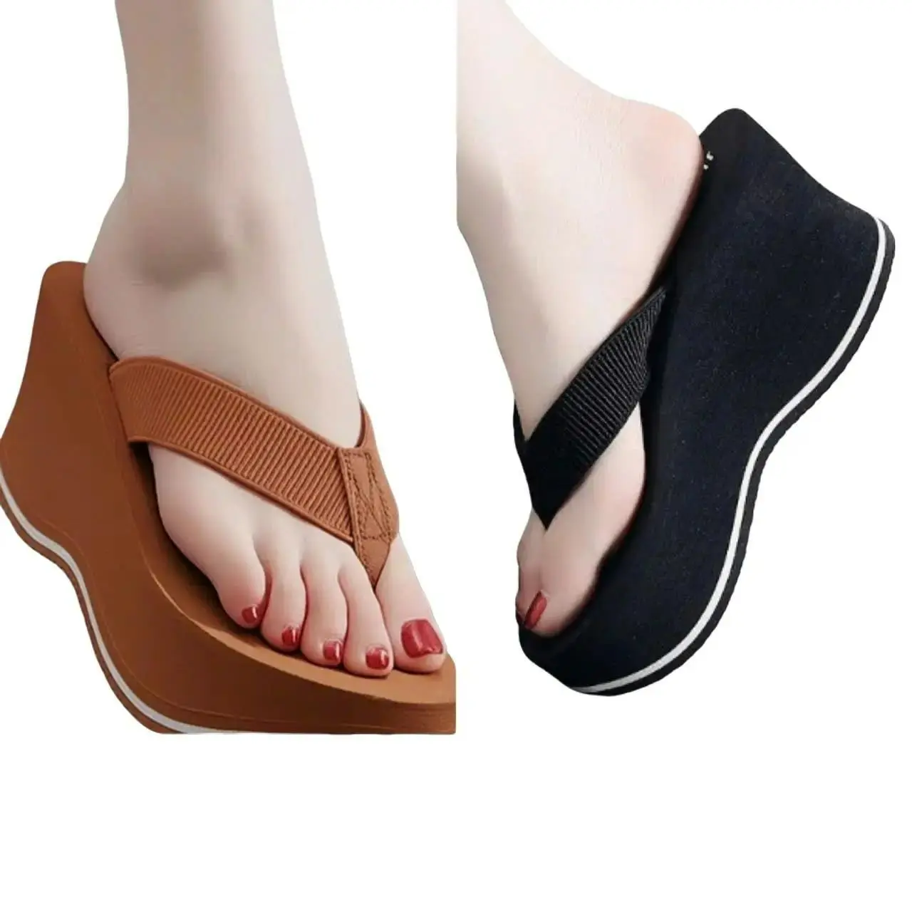 Dép kẹp đế xuồng lượn sóng quai dù đế cao 5f, 7f, 9f, dép kẹp đế cao, dép xỏ ngón nữ,dép nữ đẹp nhất 2025 sang chảnh,dép quai kẹp cho nữ