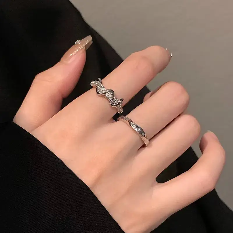 【Liuoopui】Cincin Ular Roh Berlian Penuh untuk Wanita, Cincin Mewah, Elegan, Cincin Terbuka, Cincin Modis yang Dipersonalisasi