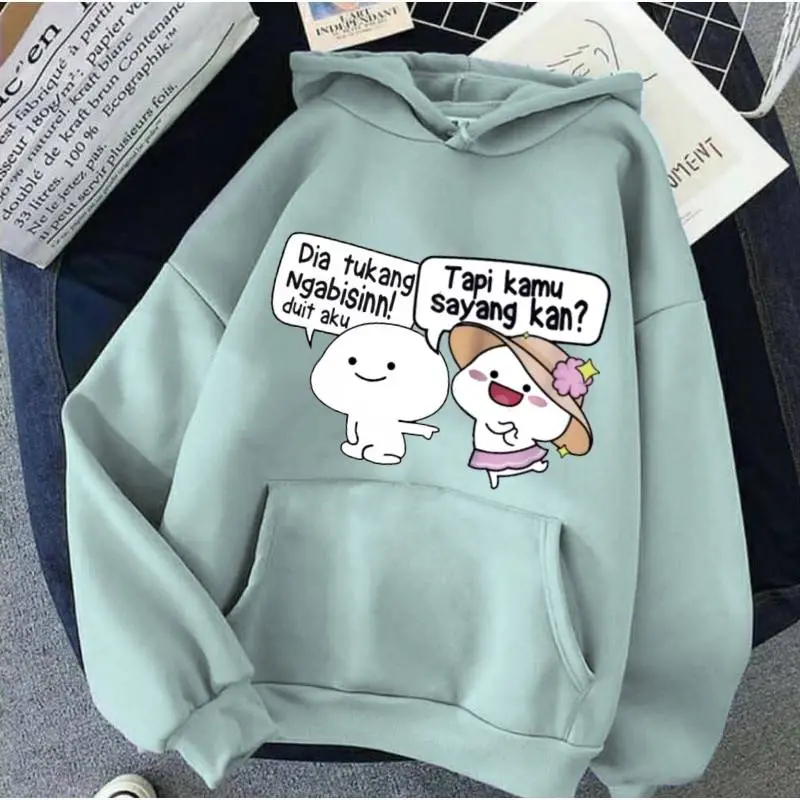Jaket Sweater Hoodie Anak Perempuan Anime Stiker Line Couple Love Usia 5-15Tahun Terbaru Dan Termurah Fashion
