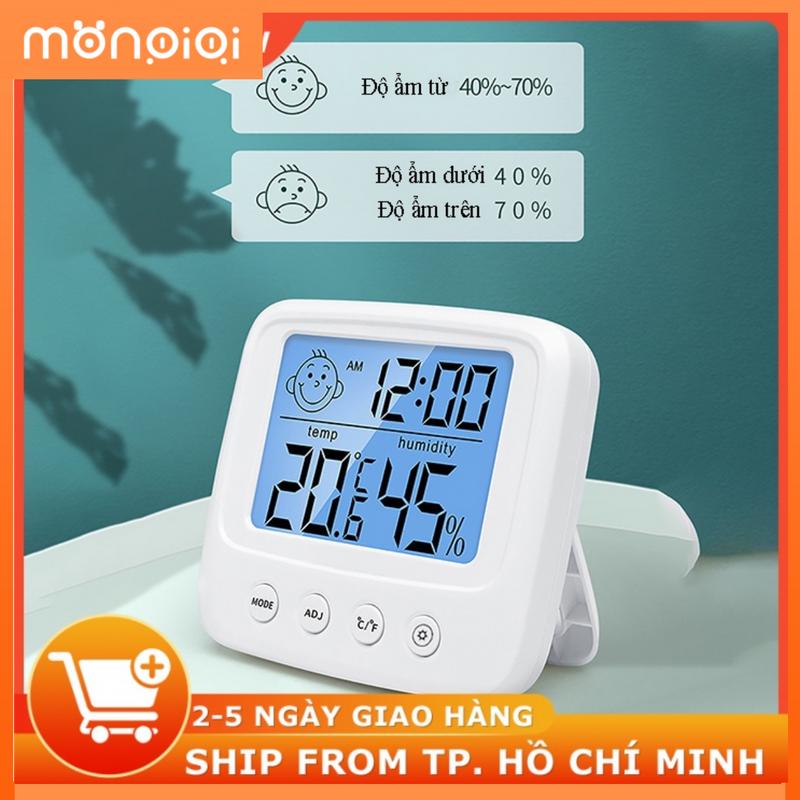 Phòng Nhiệt Kế Điện Tử 3 trong 1, Nhiệt Kế Phòng Ngủ phòng khách Ẩm Kế Đa Chức Năng Máy đo độ ẩm tiện lợi Giảm giá chất lượng tốt