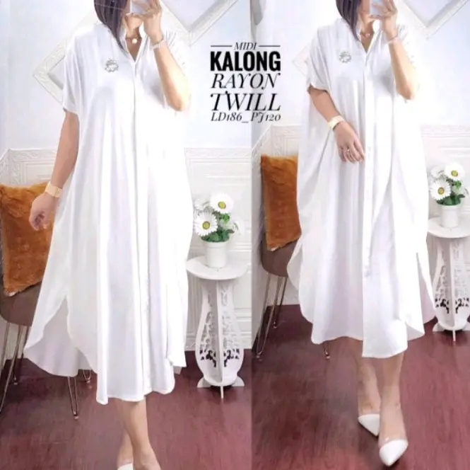 MIDI Realpec Tunik Kalong Rayon Impor Nyaman Busui Bunga Panjang - Ibu, Muslim, Gamis 7