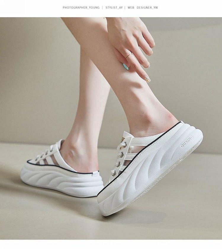 Product Introduction of Slippers Rubber Flat Mid Heel (3-5cm) Closed Toe Microfiber Footwear Comfort Girl Shoes Women Walking Shoes Dance 14