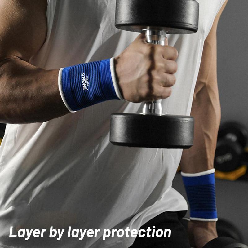 Product Introduction of JINGBA Sports Wrist Brace, High Knitted Elastic Breathable Outdoor Badminton Basketball Weightlifting Training Brace Knitted Wristbands 22