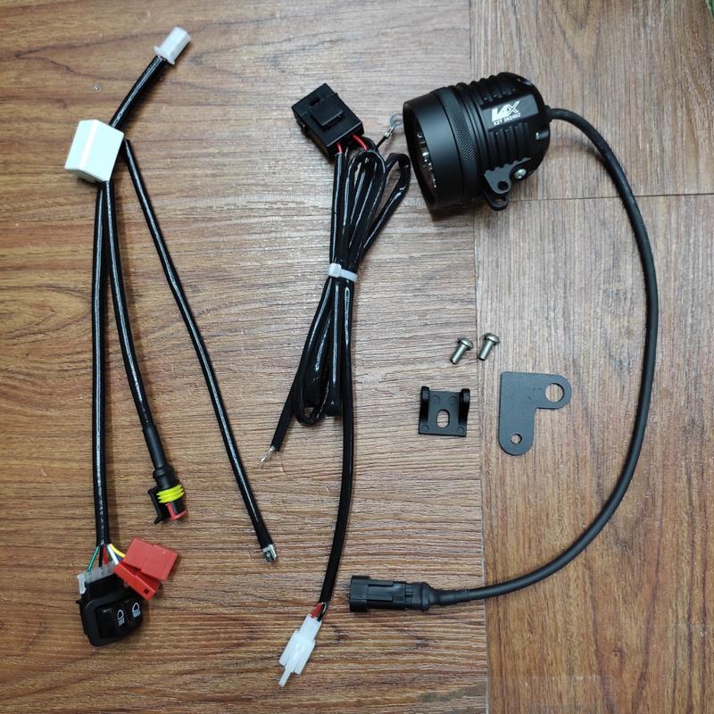 [VG31] Đèn trợ sáng L4x+ mạch passing dùng công tắc passing SH của xe + mạch cầu chì pát chân gương chữ L gắn cho Winner Ex 150 155 Wave Fu phụ tùng Phụ Kiện