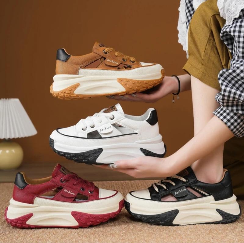 A38 - Giày Thổ thể thao NHIỀU MÀU cắt thoáng mát mùa hè thu, loại 1 da 2 lớp, đế kép 6cm chống trơn trượt