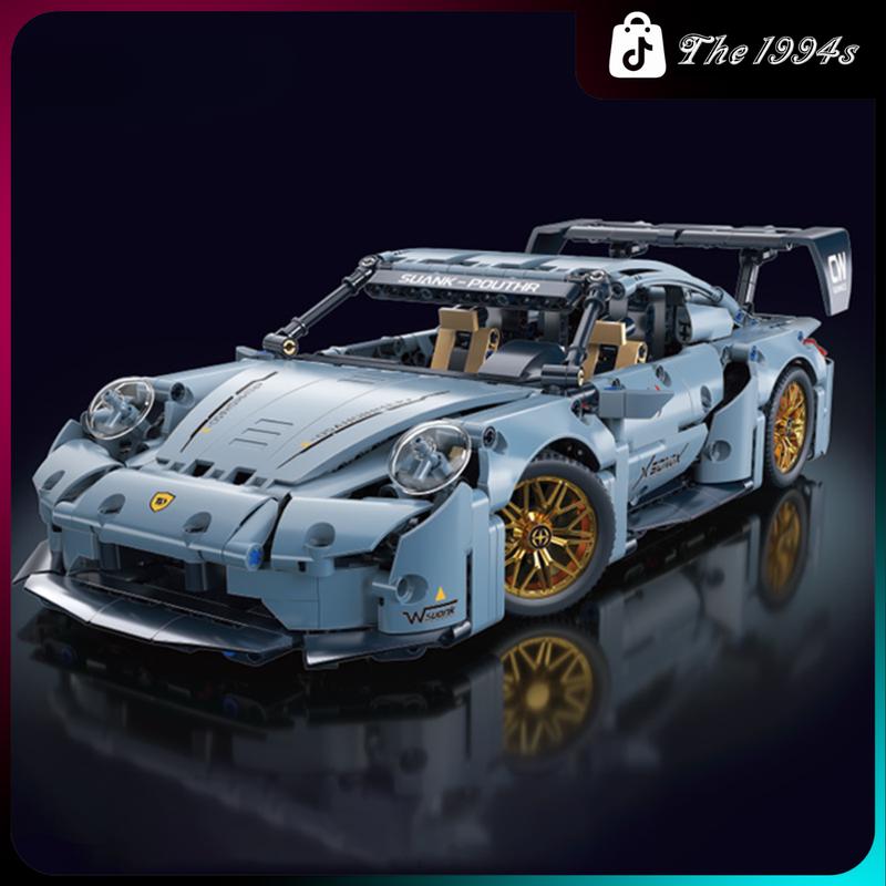   T045  Mô hình lắp ghép xe tỷ lệ 1:14 Pcrsche Bluehaze fuel 1300+pcs -Bộ Lắp Ráp Tháo Lắp Đồ Chơi Toy 