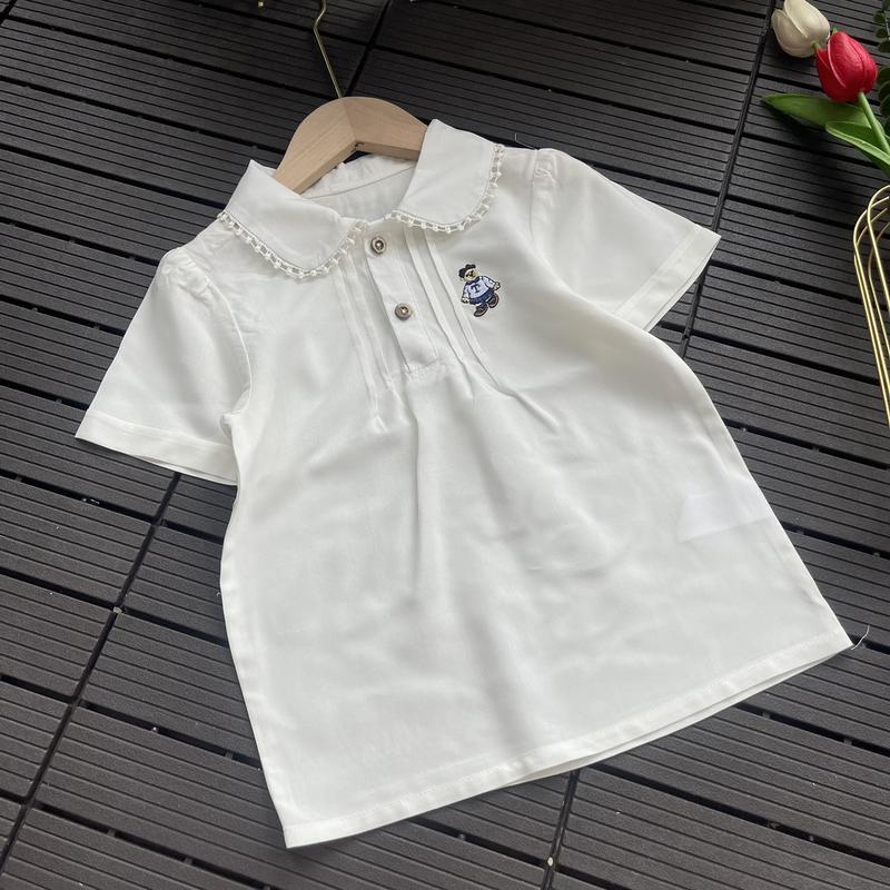 JeanCa Áo SơMi Cổ Sen Cho Bé Gái Từ 17-42kg Chất Liệu Mềm Mát Thấm Hút Mồ Hôi Hình Thêu Trang Trí