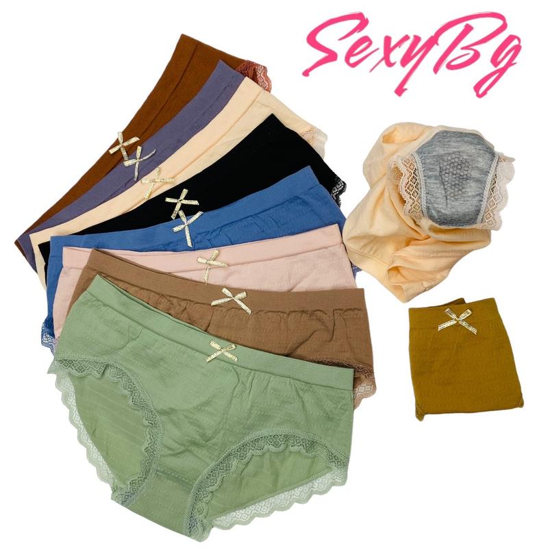  Set 10 Quần Lót Cotton Dệt Kim Kháng Khuẩn Y Tế Thoáng Mát 8001 Nữ Women 