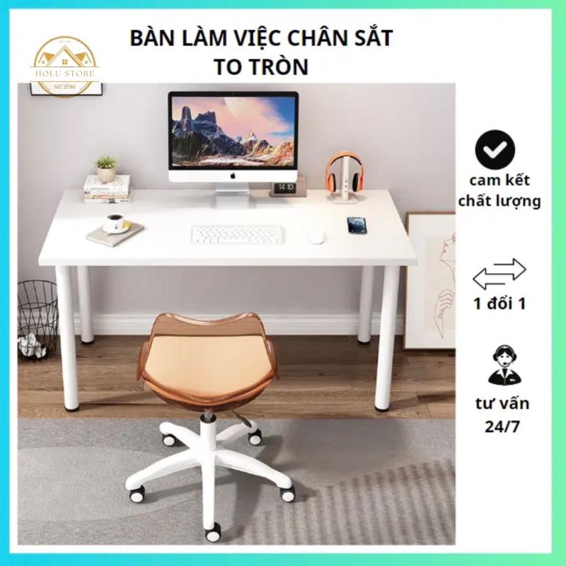 Bàn Gamming,Làm việc Decor chân sắt to tròn sơn tĩnh điện, mặt bàn gỗ chống trầy xước. Mẫu mới hot bàn _ 1