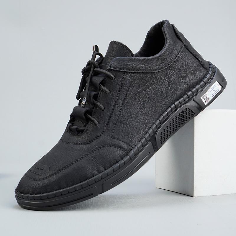 Giày SNEAKER nam 2 màu cổ lửng da NAPPA, có màu Đen, Nâu đế cao su đúc, đi êm không đau chân. Shoes Đế Bằng