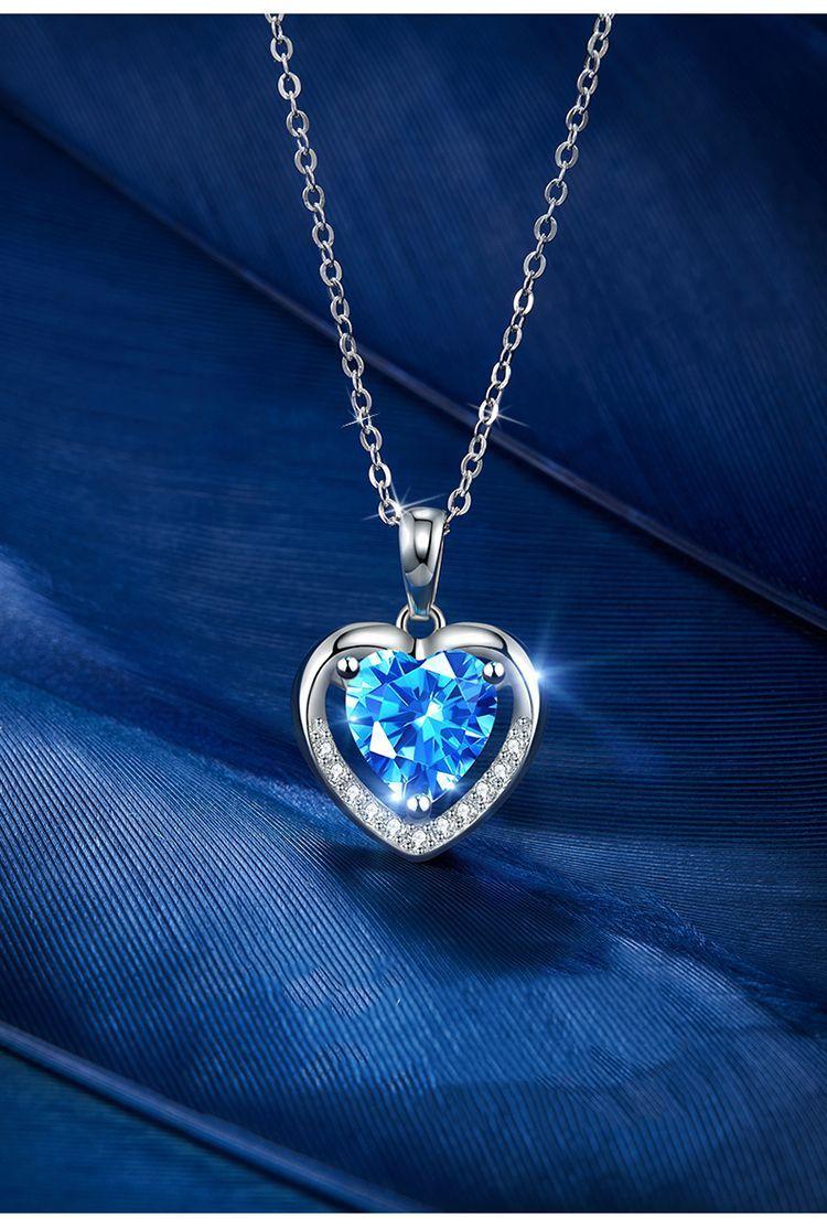 Product Introduction of S925 Sterling Silver Heart of the Ocean Necklace 3