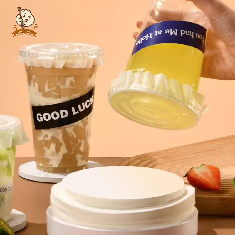 (Set 500 tờ) Giấy nến chống tràn lót cốc trà sữa, cốc cafe, cốc chè,cốc nhựa, ly nhựa dùng 1 lần 0