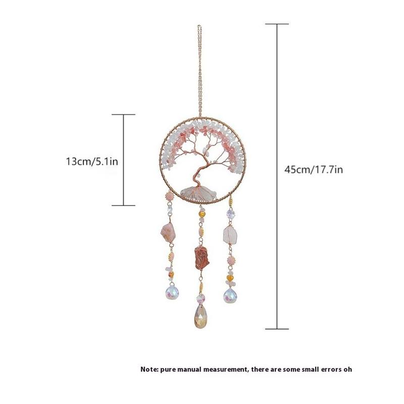 Crystal Dream Catcher, 1 Count Shinny Tree Of Life Design Hanging Decor, Hanging Ornament for Home Living Room Bedroom Hotel Coffee Shop 1