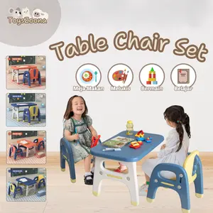 ToysZoona Set Meja Kursi Anak Set Table Chair Set for Kids Kayu Bangku Furniture