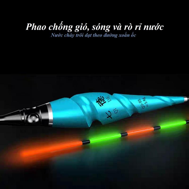 Phao điện câu cá ngày đêm bầu xoắn ốc chống gió sóng và rò rỉ nước siêu sáng.