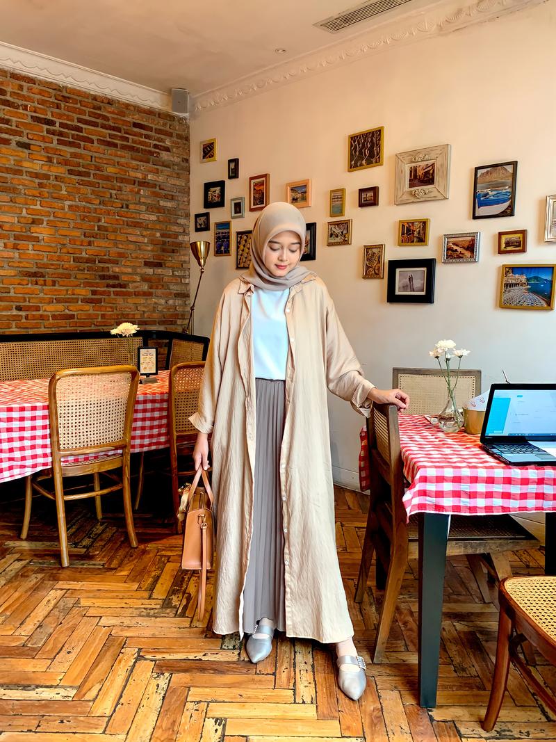 Product Introduction of RED Dress Kemeja Leisis Oversize 1223/Long Tunik Wanita/Cardigan Panjang kekinian Casual look 8