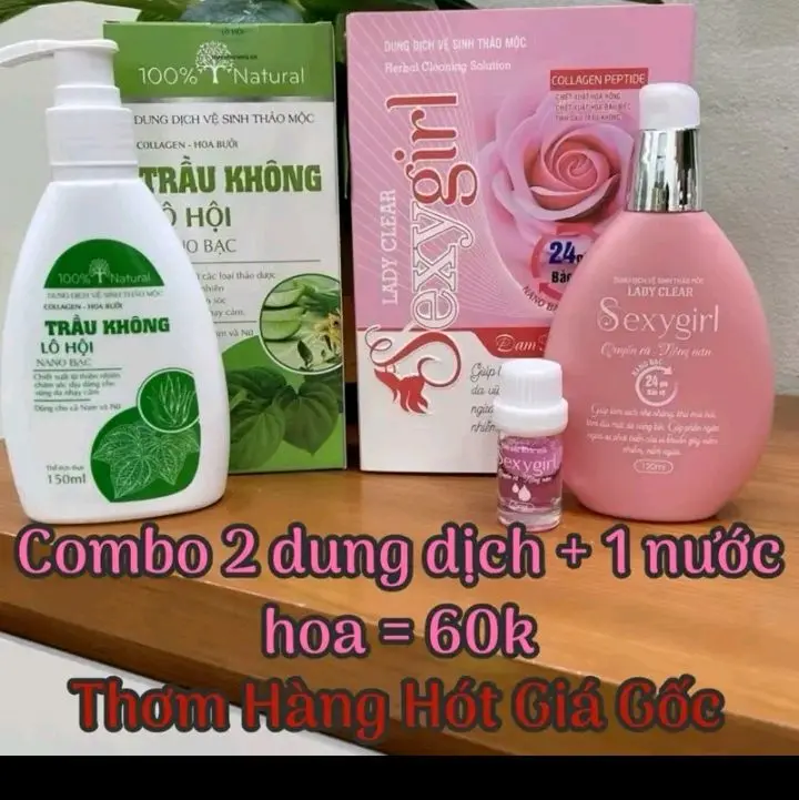 (Combo 3 Sản Phẩm ) 1 Dung dịch Vs Trầu không 1 Nước Hoa mini 1 Dung Dịch Vs Sexy Girl Cho Da Nhạy Cảm