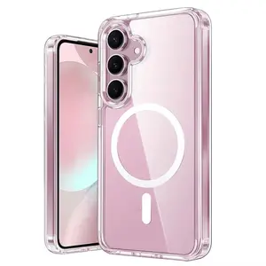 Transparan Magnetik Case Untuk Samsung A56 A16 A55 A17 A07 A06 A26 A36 A15 A35 A54 S26 Edge S25 Ultra S24 FE Casing Silikon kemewahan Tahan Guncangan Cover