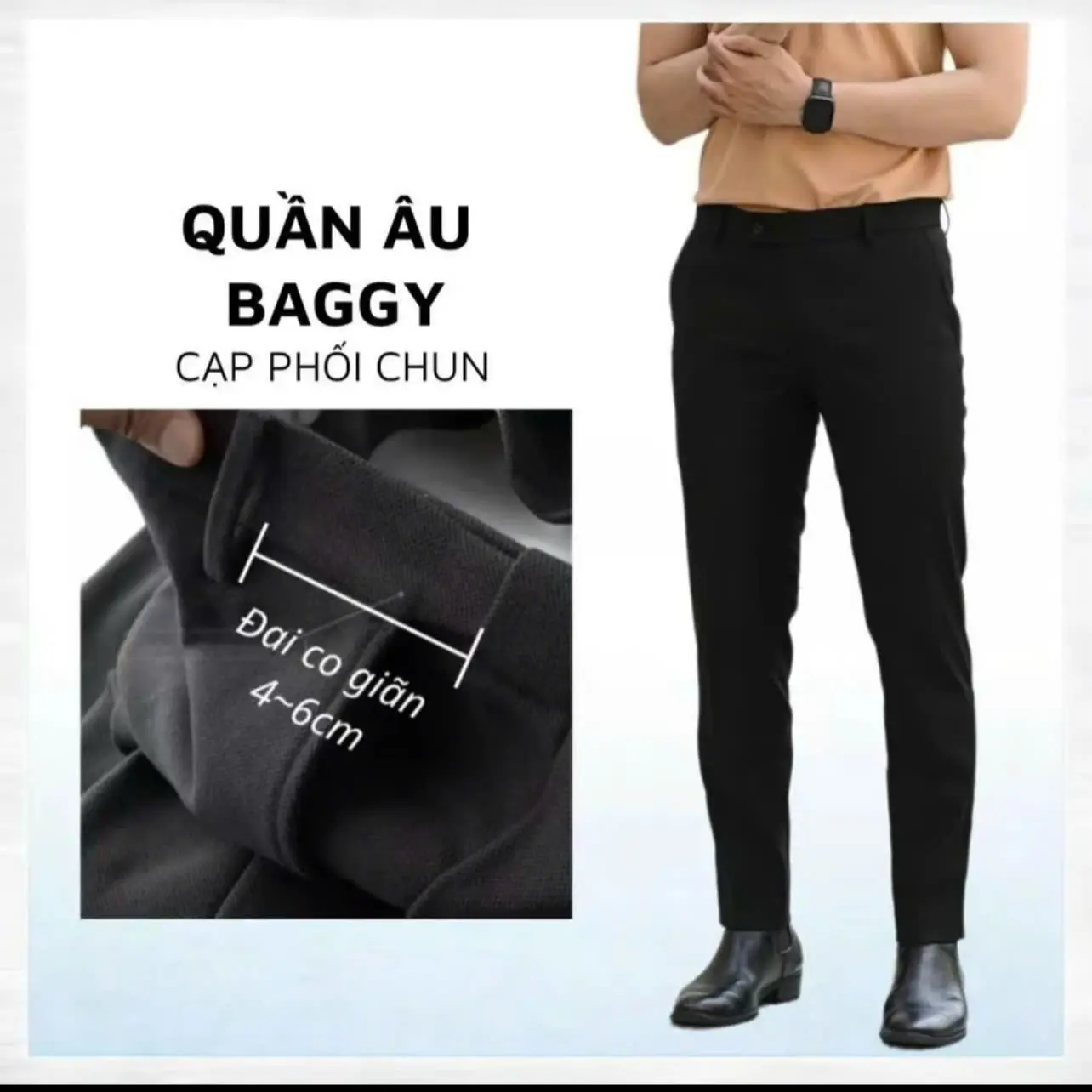 Quần Âu Nam Chun Ẩn Vải Cotton Lạnh Cao Cấp Chống Nhăn Xù Co Giãn 4 Chiều