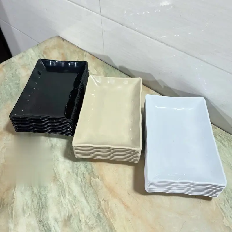 Đĩa Nhựa Phíp Chữ Nhật 2 Size, Đĩa Phíp Đựng Hoa Quả Bánh Kẹo Nhiều Màu Sắc 0