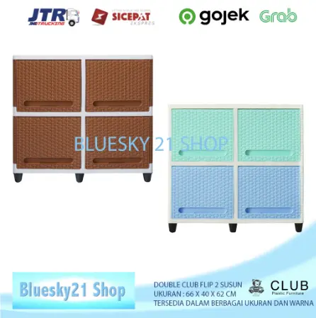 DOUBLE CLUB FLIP 2 SUSUN / LACI PLASTIK CLUB 2 SUSUN MURAH / LACI PLASTIK DOUBLE CLUB FLIP 2 SUSUN MURAH Furniture Lemari