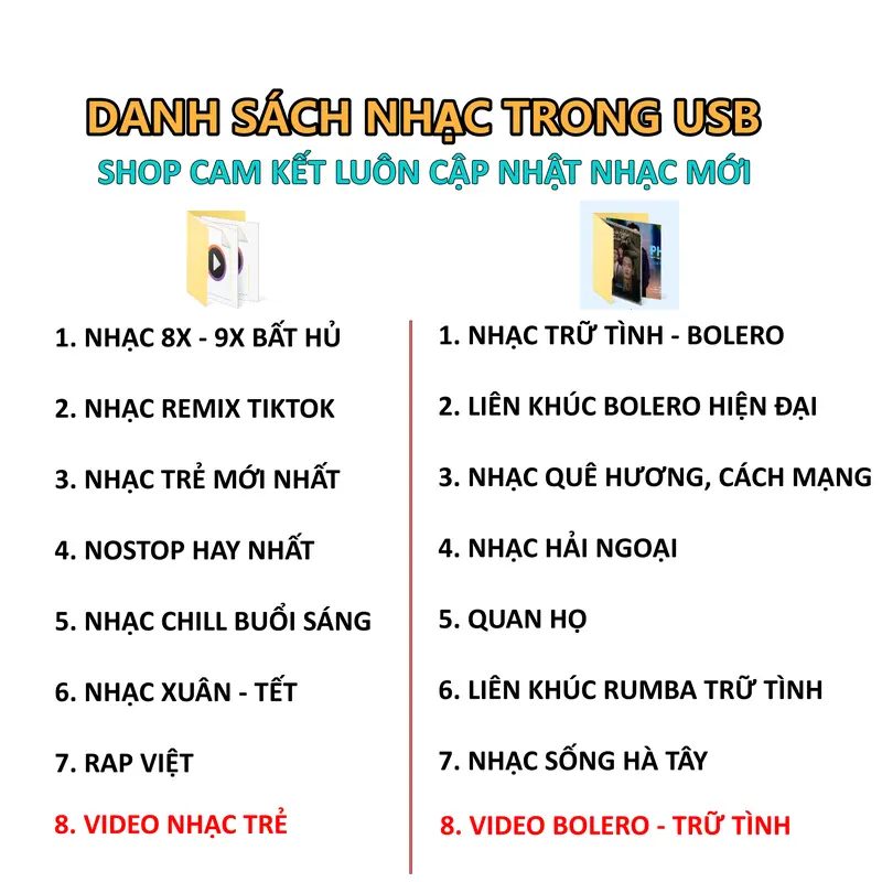 USB Sẵn Nhạc Ô Tô 16G Chất Lượng Cao 320kbps + Nhạc Hình Video MP4 Mới Nhất 3
