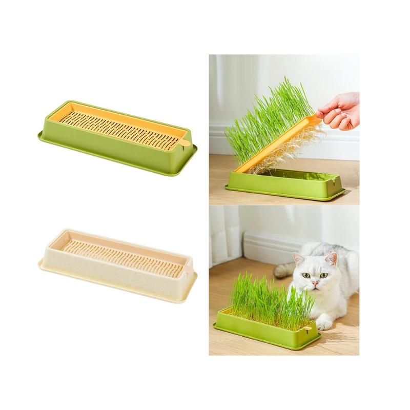 Seed Sprouter Tray Hydroponic Cat Grass Box Wheatgrass Bean Sprouts Wheatgrass Grower Soil Free Cat Grass Sprouting Tray for Microgreens 3
