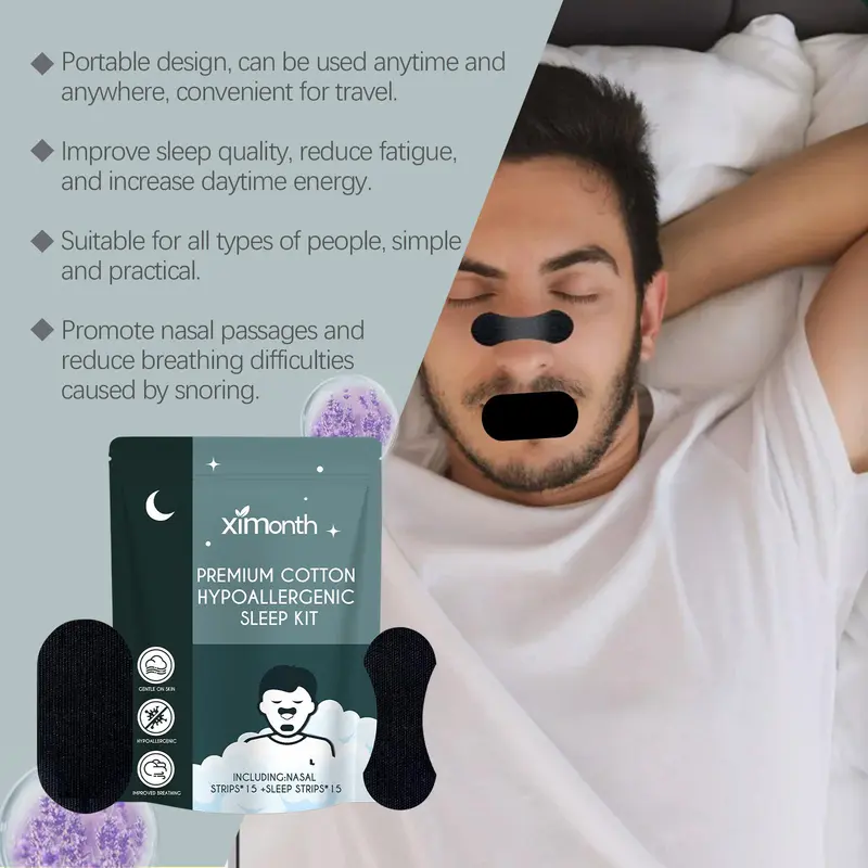 Breathable Nasal Care Sleep Care Strips, 30pcs/pack Gentle Night Sleep Care Patches, Body Care Products for Adults 7