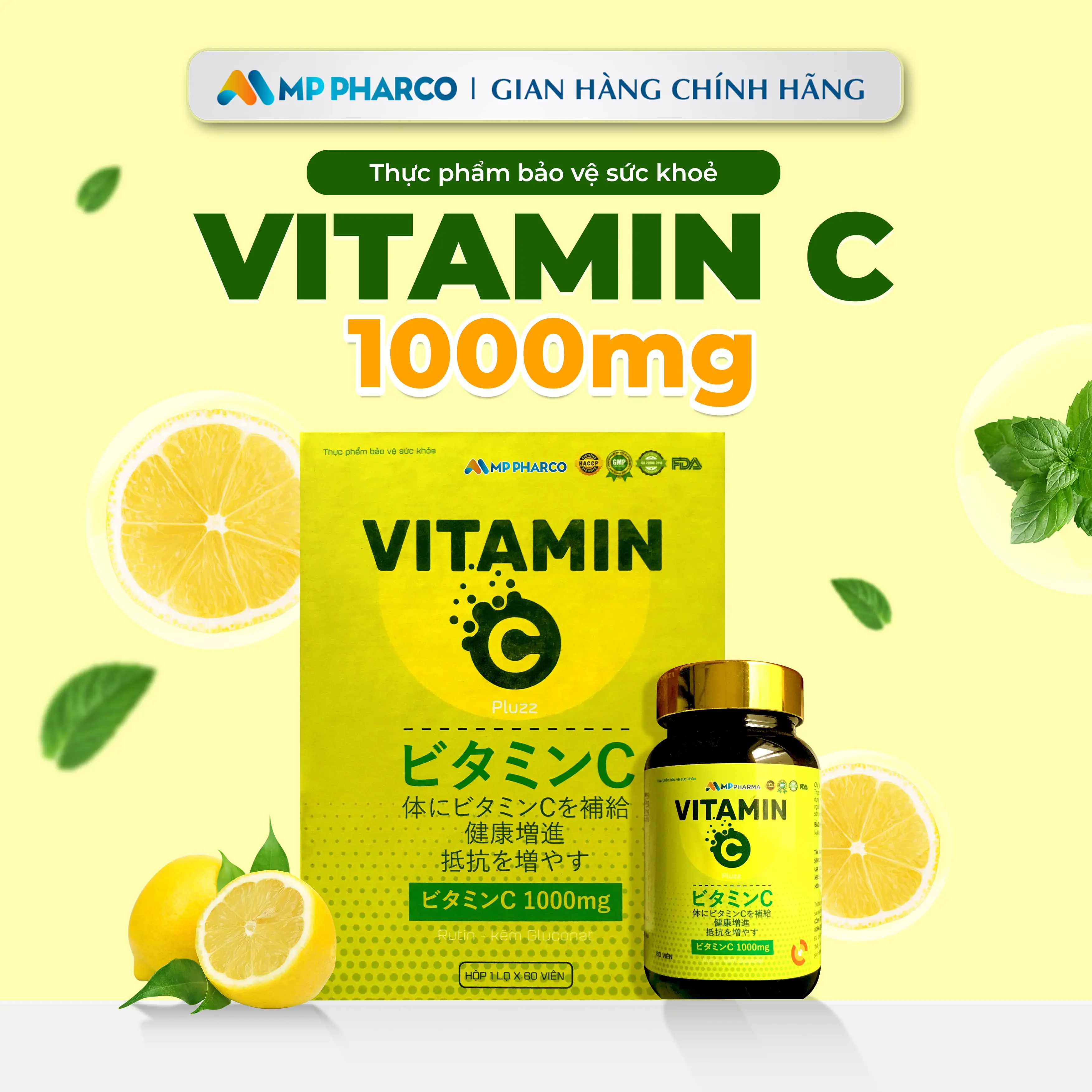 NH23 Thực phẩm bảo vệ sức khỏe Vitamin C Plus mẫu mới -Hộp 60 viên