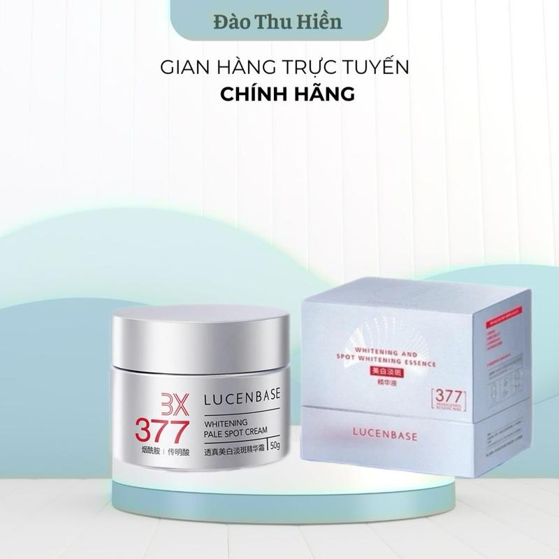 Combo hỗ trợ nám, sáng da Kem Dưỡng Da Mặt 3X 377 LUCENBASE 50g và Hộp Serum LUCENBASE 377 (30 ống)
