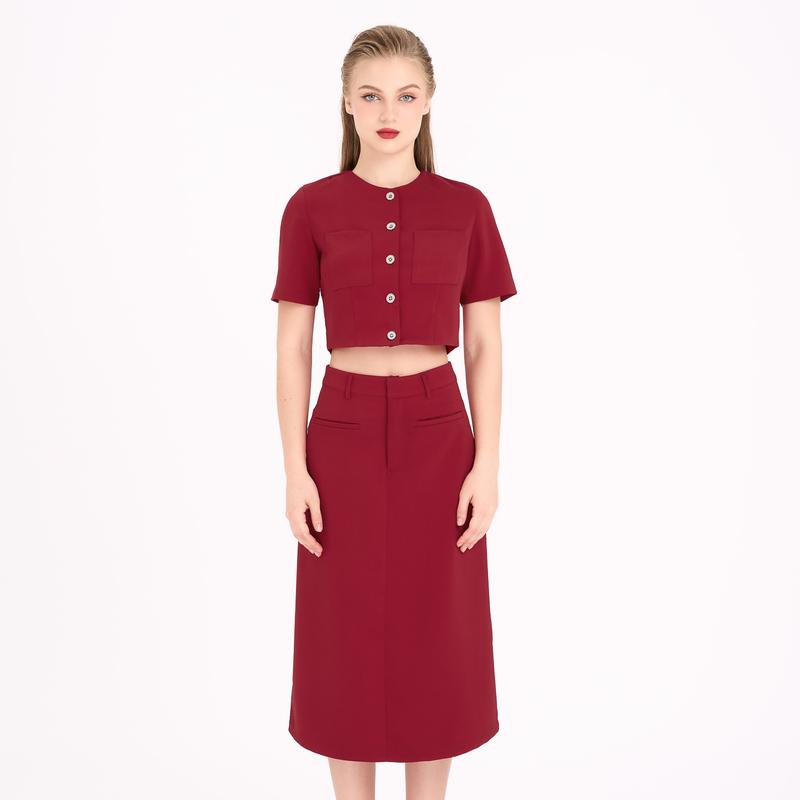 Chân váy midi A tuyết nhung Nữ Women Voi 1