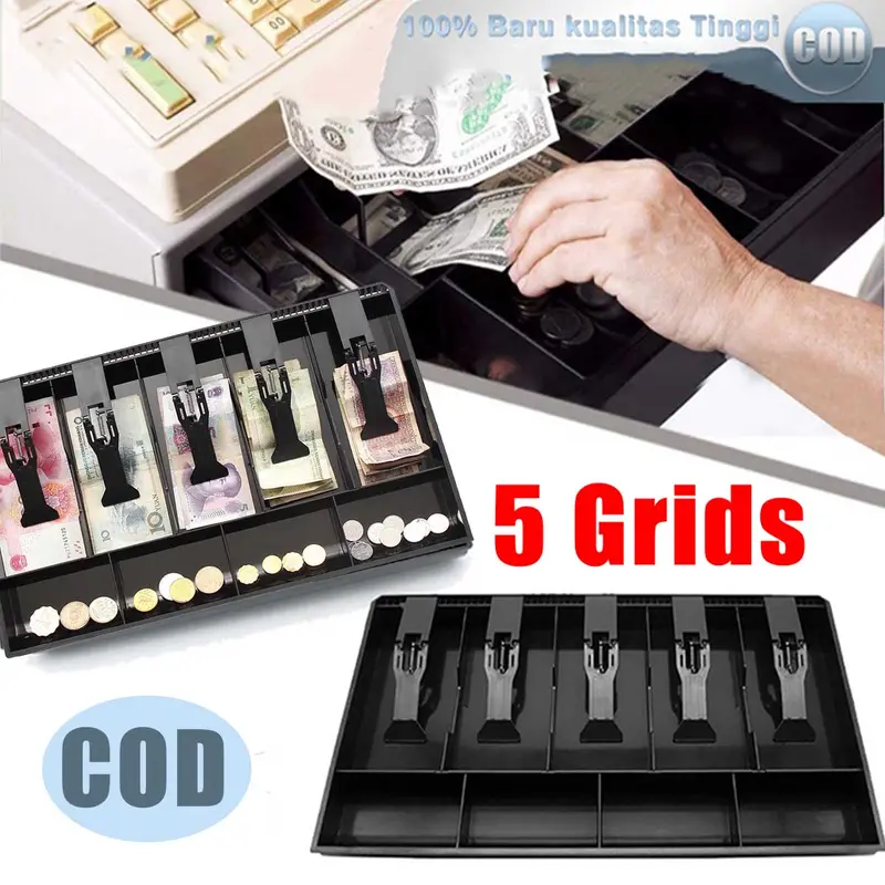 Laci uang Kasir / Money cash tray 5 Sekat / Cash Drawer Laci Kasir Laci Uang Black 1