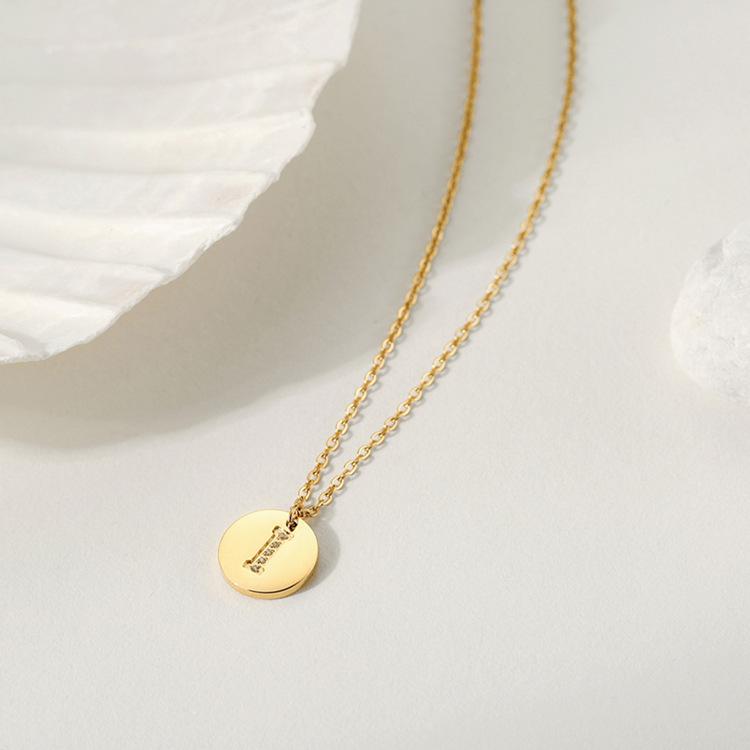Product Introduction of European and American Fashion Personalized Pendant 26 Letters Stainless Steel Clavicle Chain Necklace 10