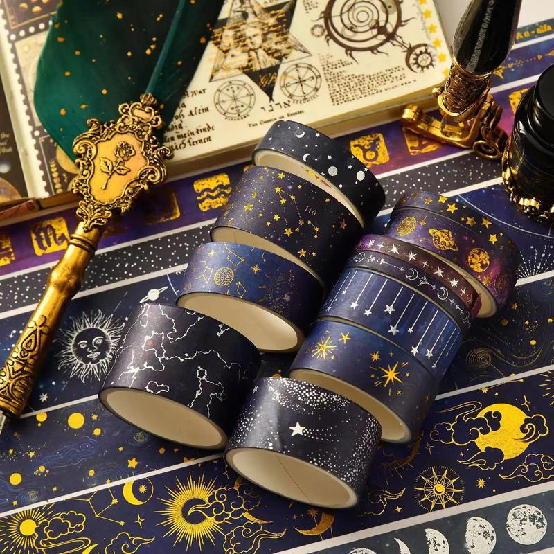 Product Introduction of Constellation Pattern Washi Tape, 20pcs/box Vintage Tape for Gifts Wrapping & Scrapbooking & Journal Making, DIY Decorative Tape for School Home 4
