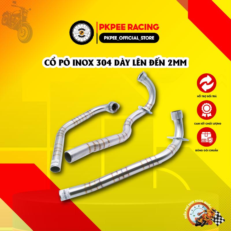 Cổ Pô Inox 304 Mối Hàn Titan Cực Đẹp Cho Wave, Dream, Wave 110, Wave S110, Sirius, Sirius Fi, Jupiter, Future Led, Exciter 135, Exciter 2010, Vario, Click, Exciter 150, Exciter 155, Raider, Satria, Future Neo, Winner, Sonic, Winner X - PKPEE